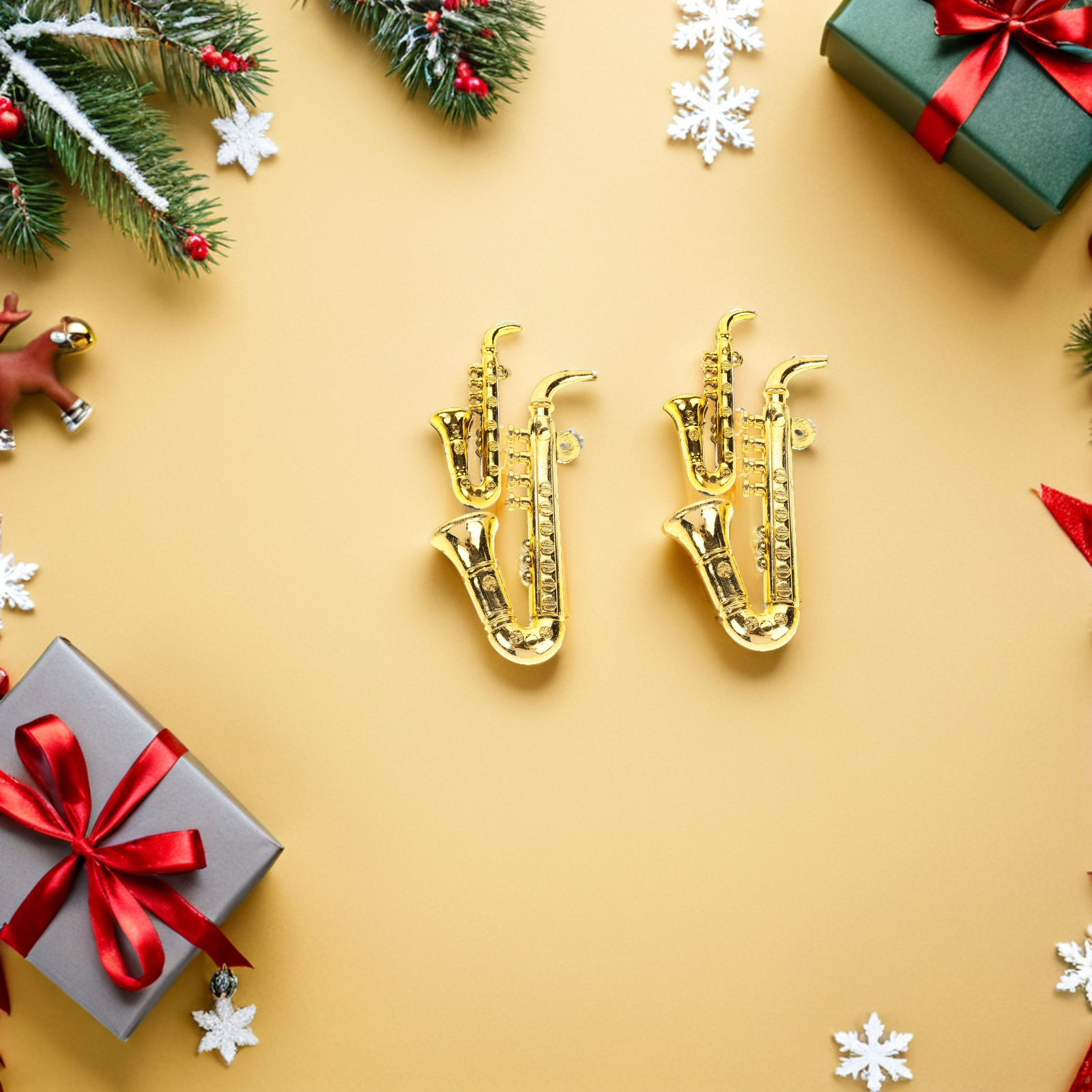Musical Instrument Xmas Ornaments - 40Pcs Saxophone Xmas Tree Pendants Plastic