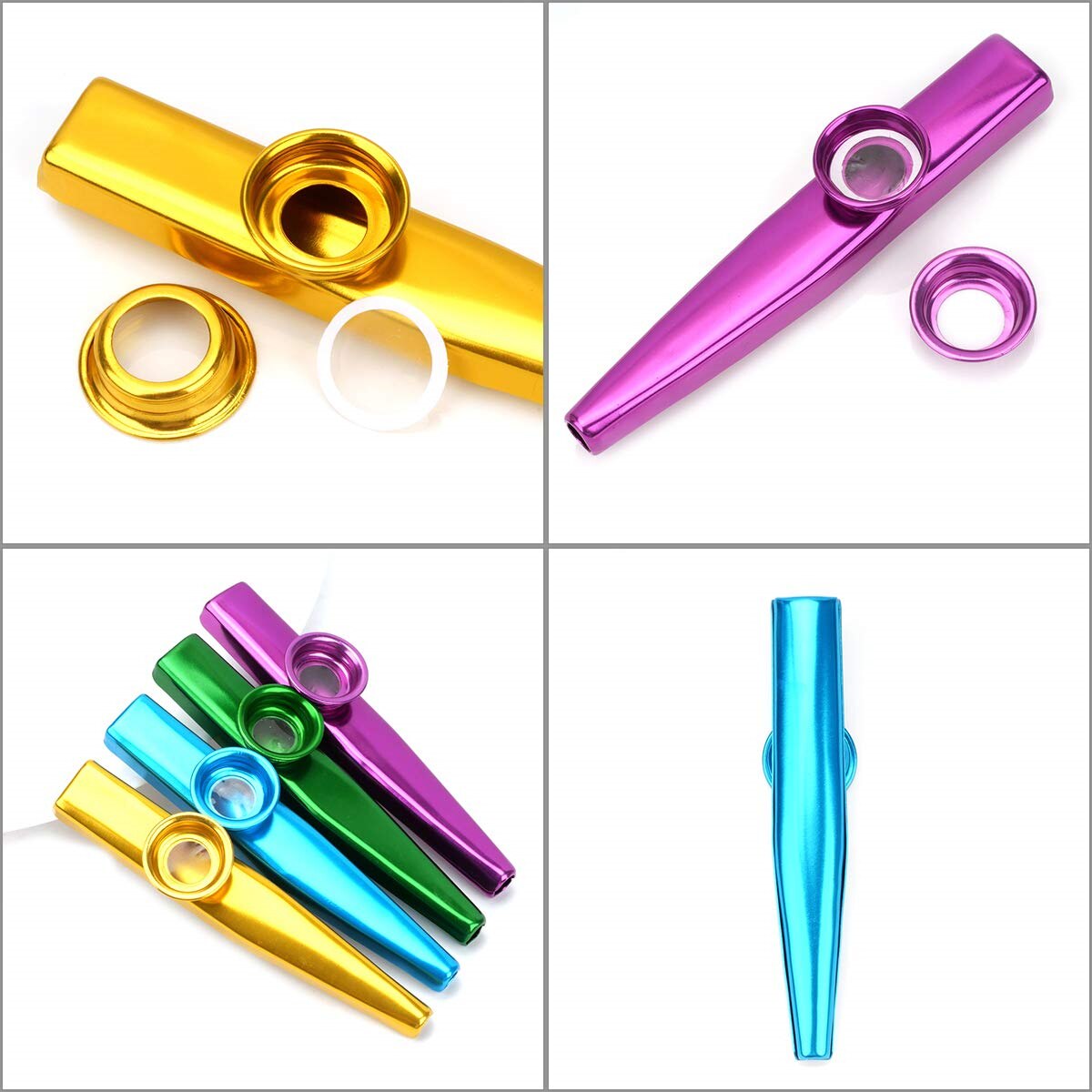 Kazoo Silver Aluminum Alloy wi - Musical Instrument Flute 评论和价格