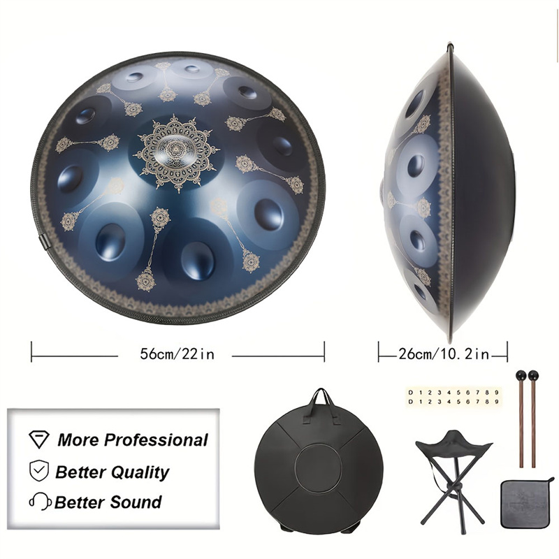 10 Notes Handpan Drum 22 Inch  - Musical Instrument Bag 评论和价格