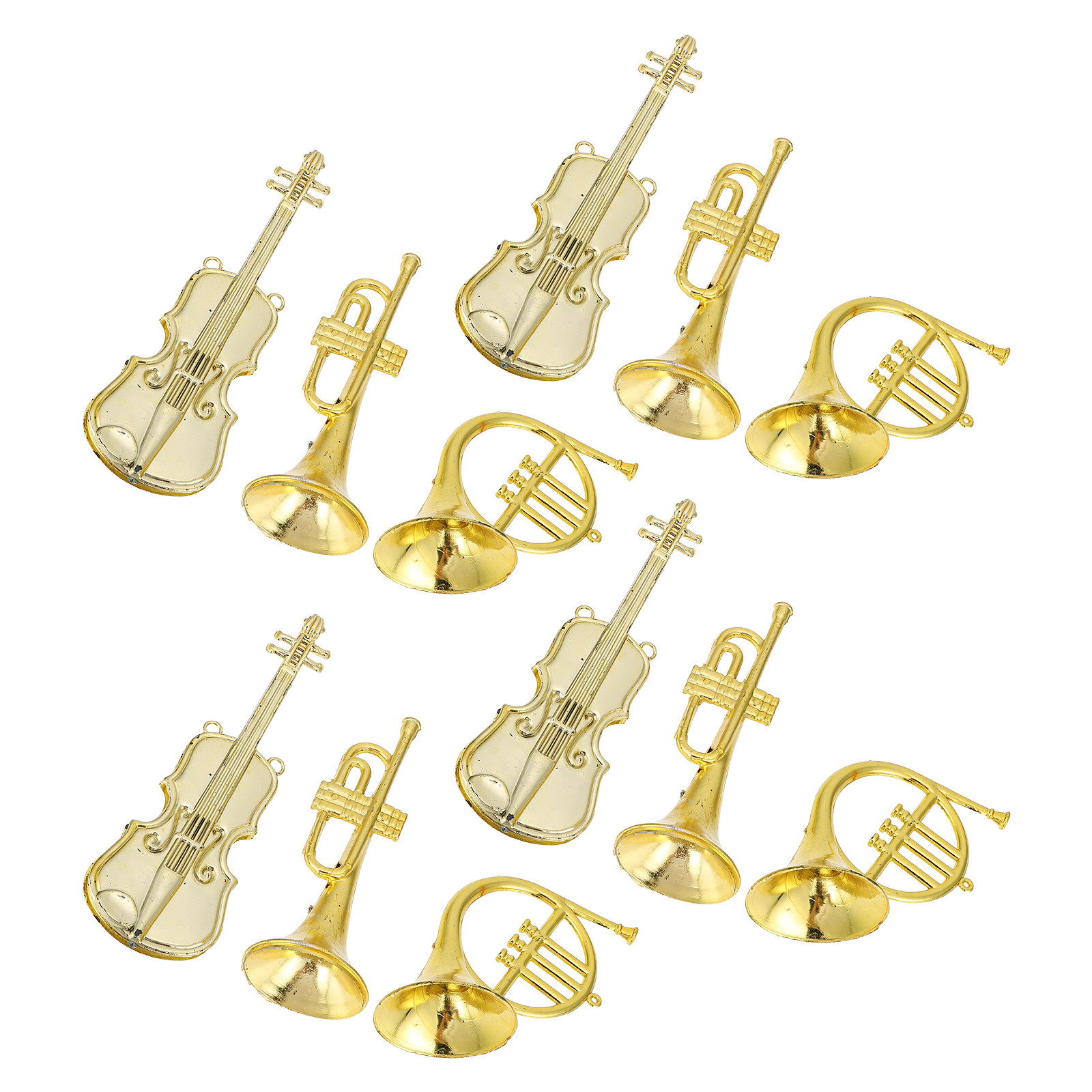 12Pcs Miniature Violin Musical - Musical Instrument Xmas Ornaments 评论和价格