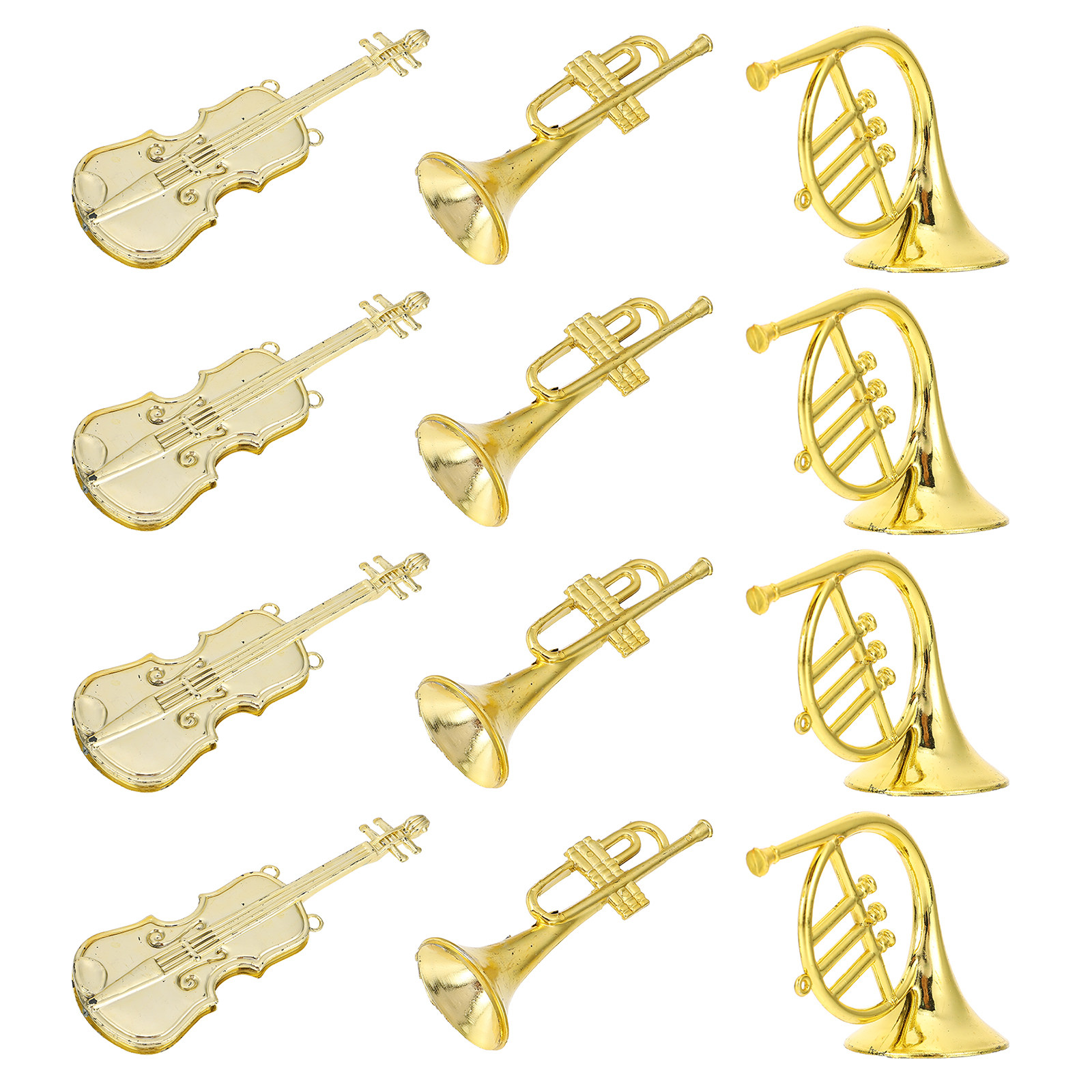 12Pcs Miniature Violin Musical - Musical Instrument Xmas Ornaments 评论和价格