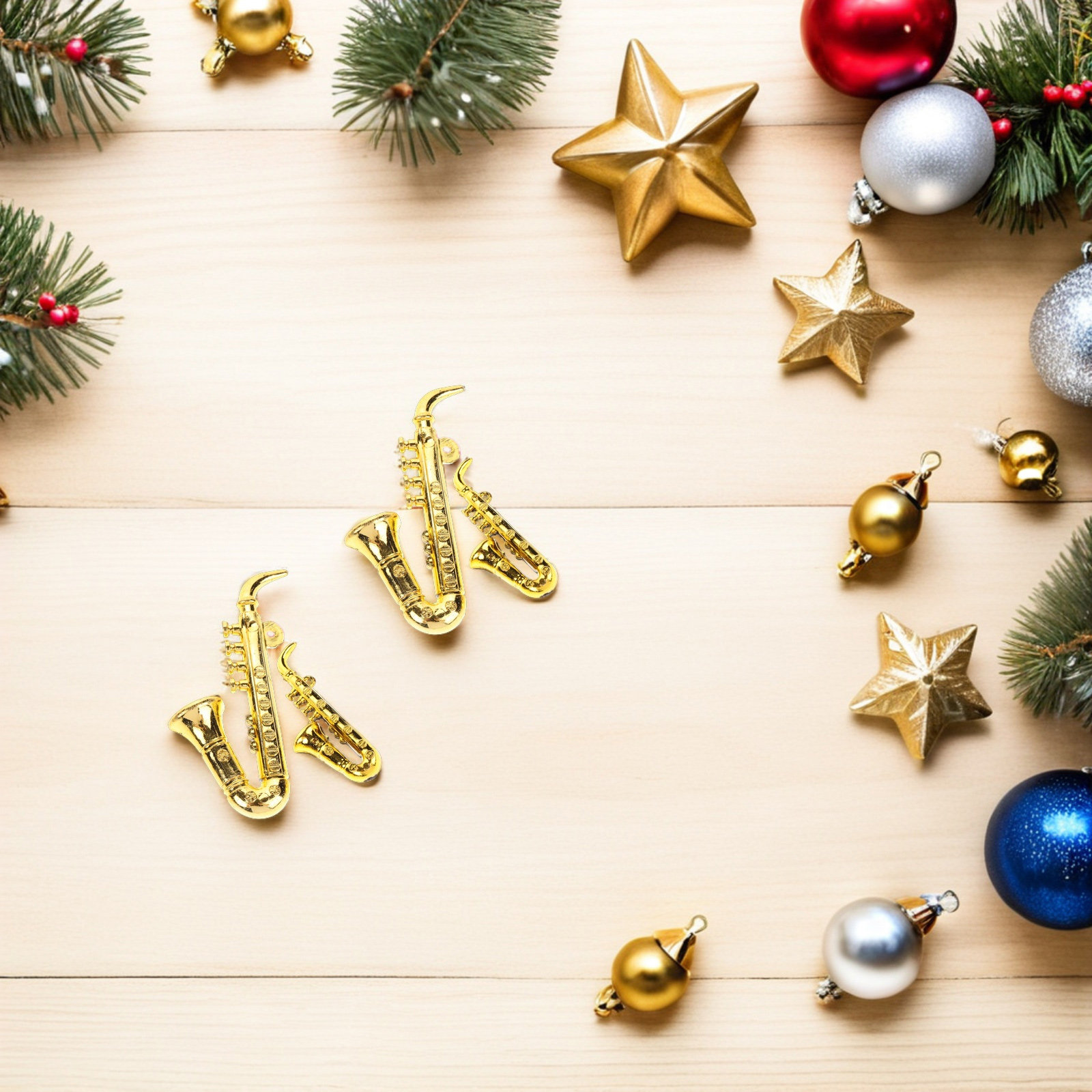40Pcs Saxophone Xmas Tree Pend - Musical Instrument Xmas Ornaments 评论和价格